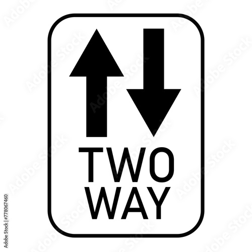 Valokuva Two-way traffic sign element design