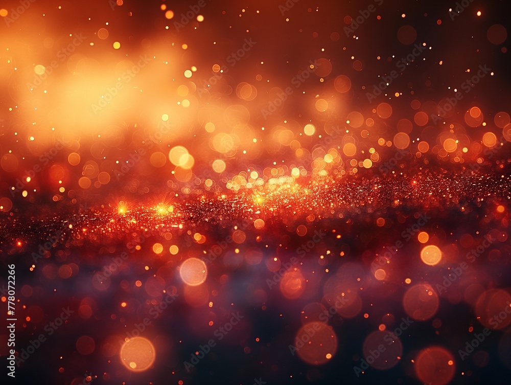 Abstract Golden Bokeh background with shining defocus sparkles. Bokeh loop background