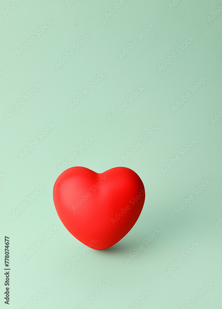 red heart on background