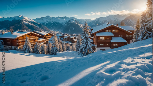 Beautiful winter view of Alpbach Austria vacation