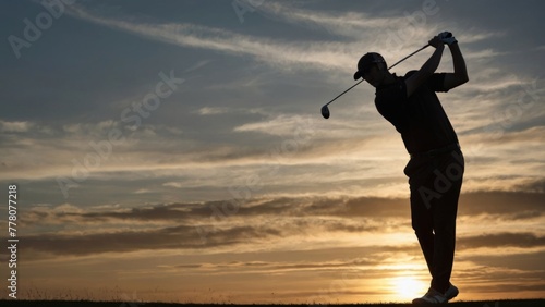 Silhouette of a golfer