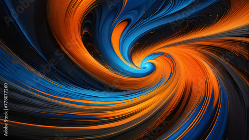Vibrant Spirals: Orange Blue Color Palette Background(Generative AI)