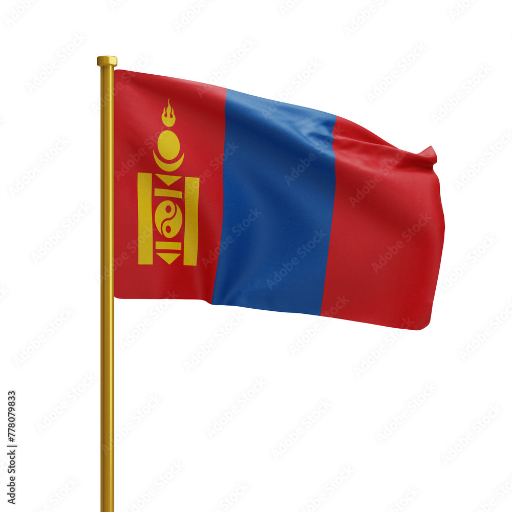 Naklejka premium National Flag of Mongolia