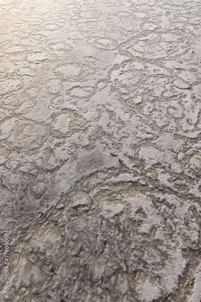 the frozen surface of the river in the winter season the frozen surface of the river in the winter season