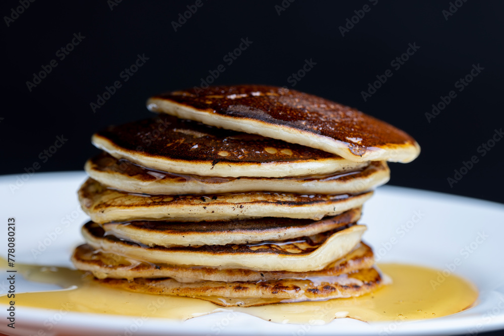 delicious homemade hot pancakes with honey delicious homemade hot pancakes with honey