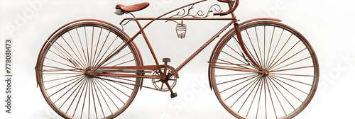  Embracing Style and Tradition on a Vintage Bicycle on White Transparent Background, Vintage Bicycles Pedaling through History