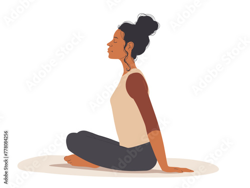 yogi in restorative yoga illustration
