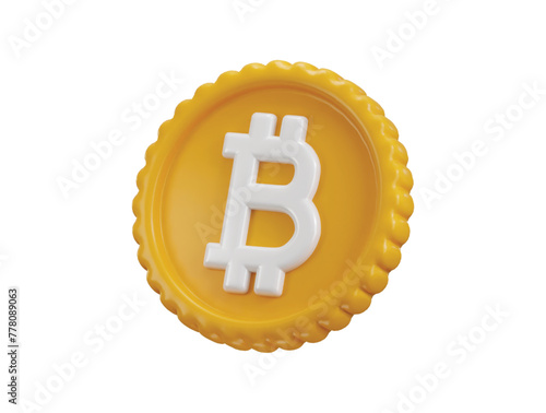 bitcoin icon 3d rendering vector illustration