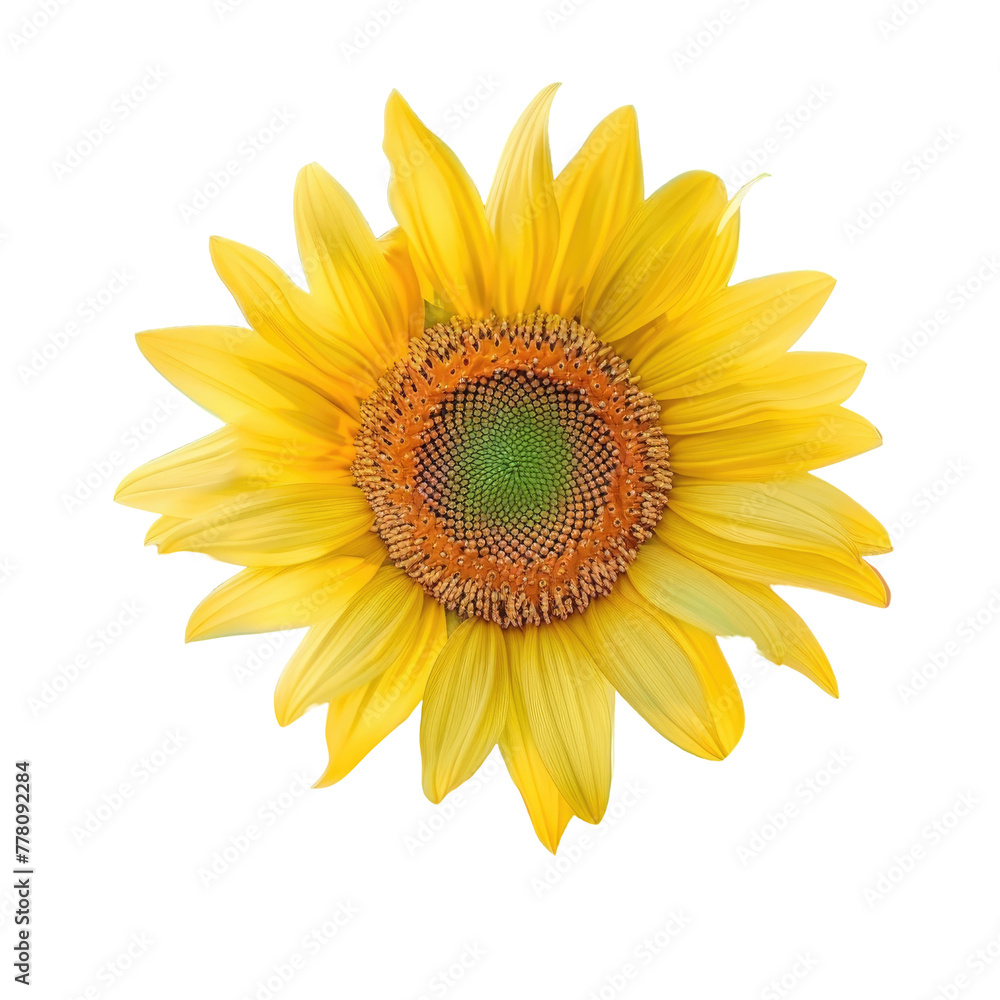 Fototapeta premium Yellow sunflower on Transparent Background