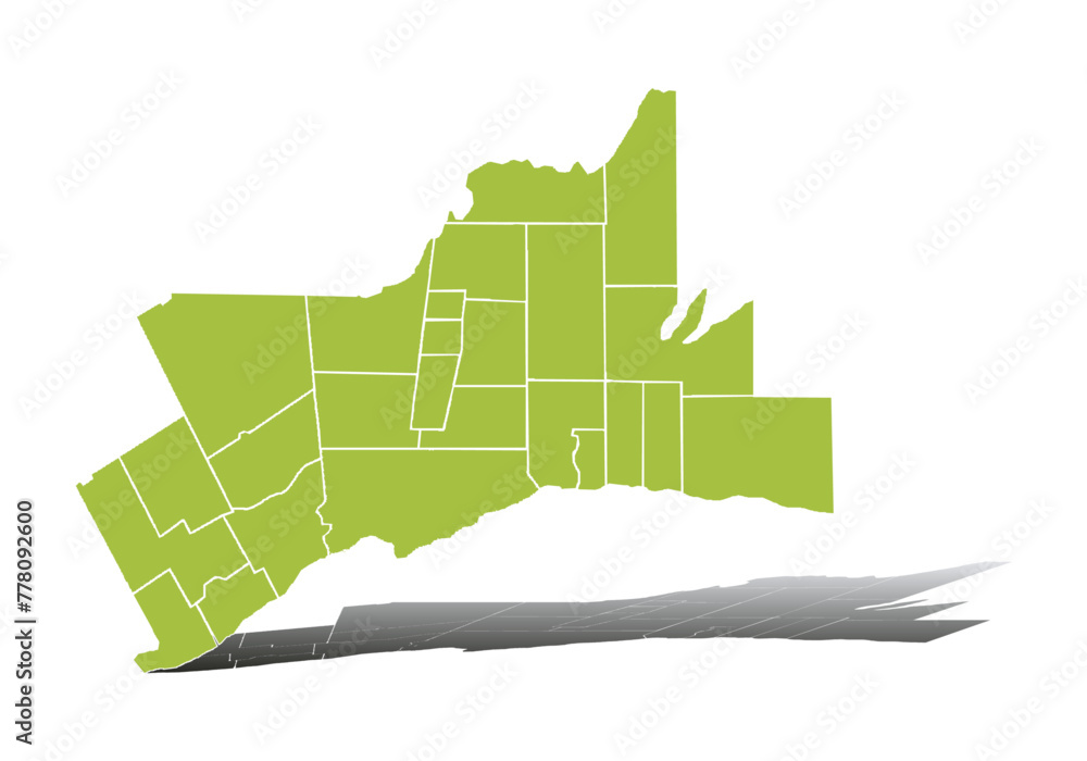 Fototapeta premium Mapa verde de Toronto en fondo blanco.