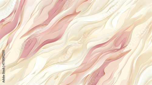 Boho background with liquified pattern that flows in a diagonal direction, combining shades of champagne, beige, pink pastel, and ivory colors. Wallpaper for artwork.