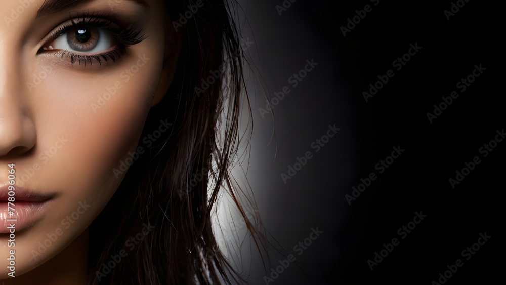 Generative KI Gesicht einer bildhübschen Frau eines Models Generative KI Gesicht einer bildhübschen Frau eines Models
