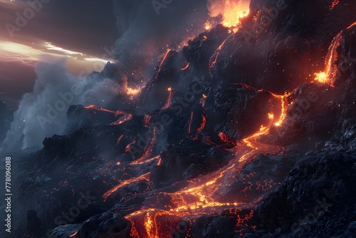 Eruption of Fury and Regret:Molten Lava Flows from Smoldering Volcano Consumed by Unchecked Wrath