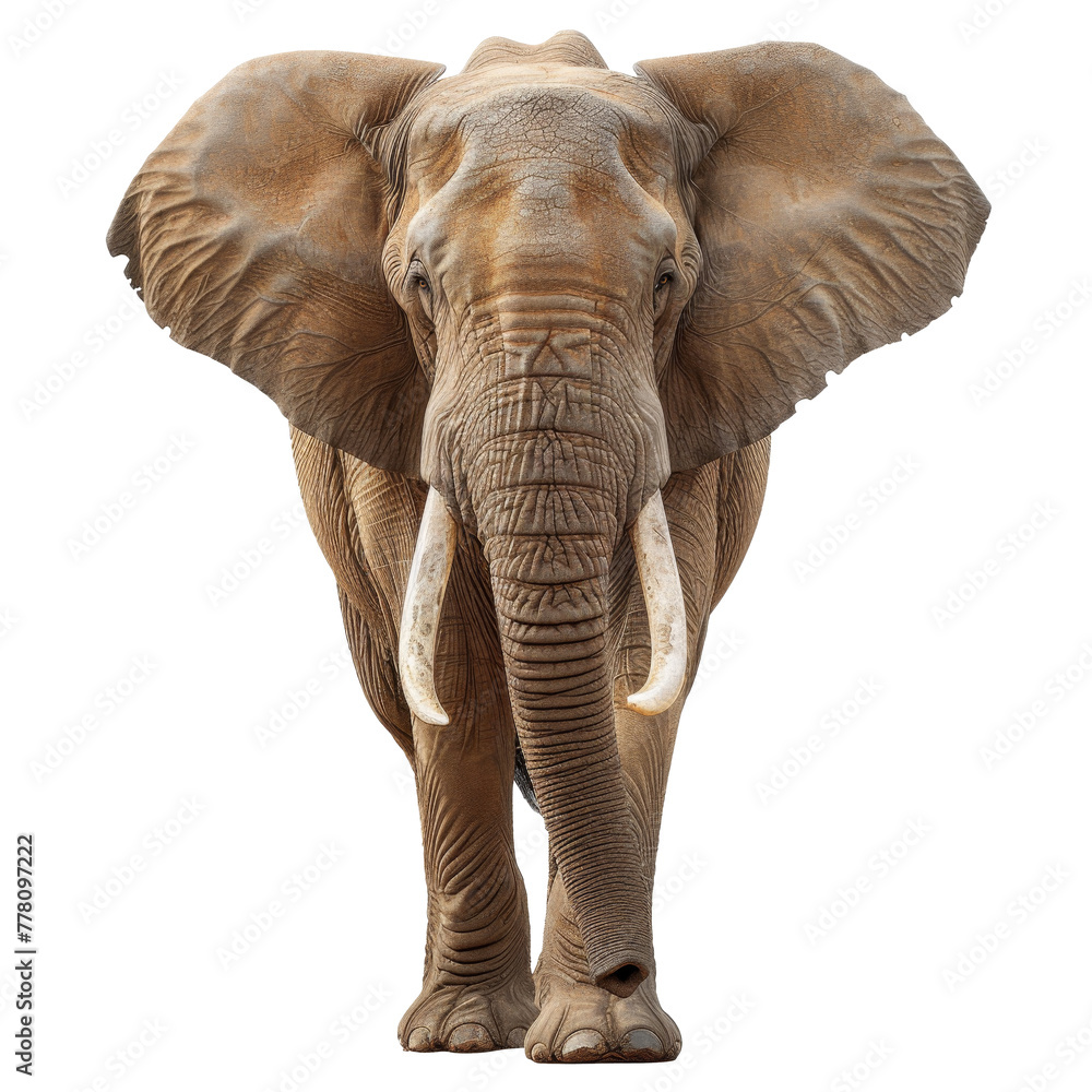 African Elephant Isolated on Transparent Background