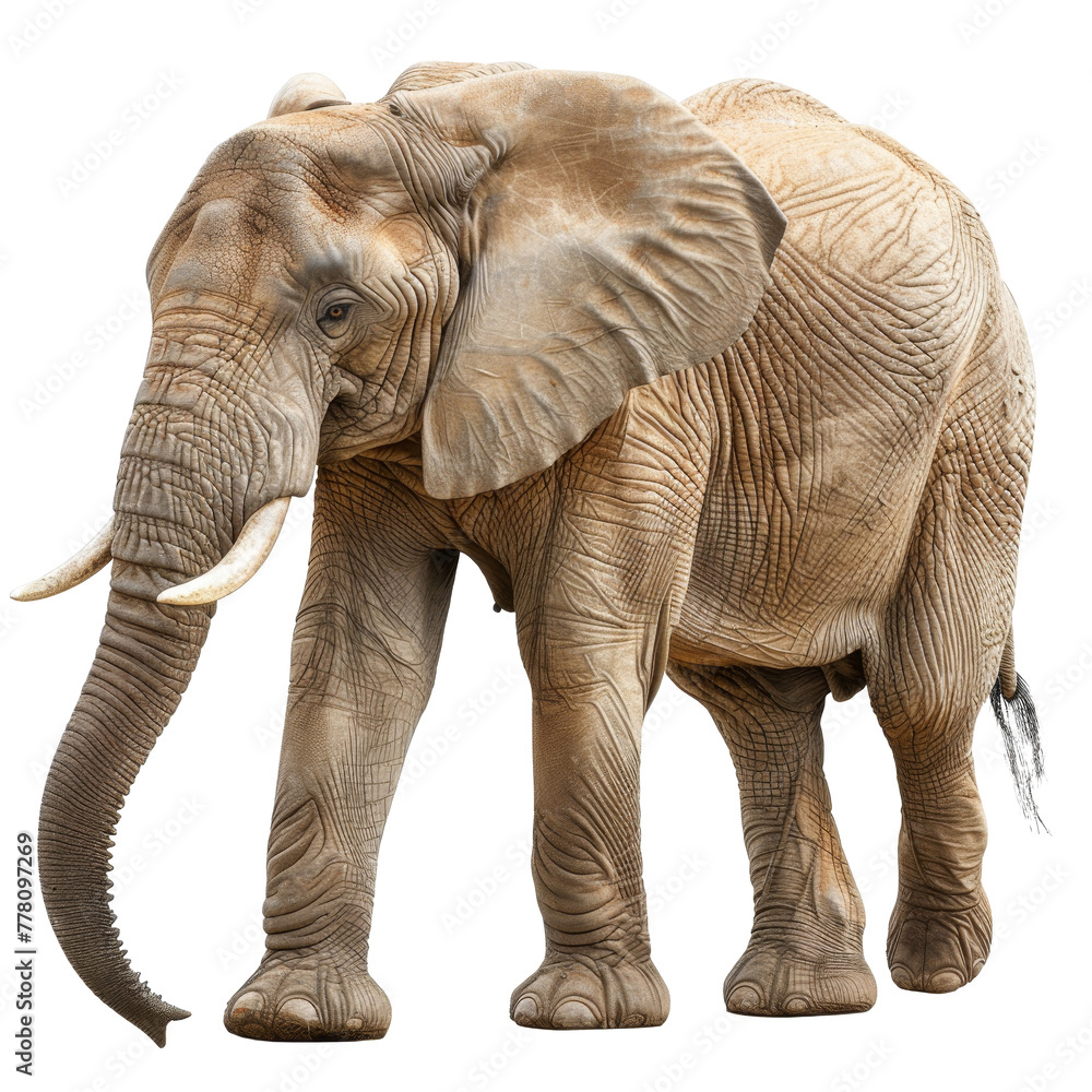 Fototapeta premium African Elephant Isolated on Transparent Background