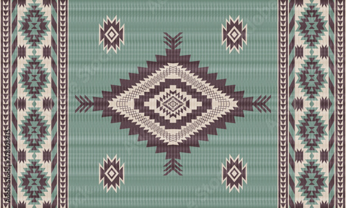 American tribal ethnic native pattern.Traditional Navajo,Aztec,Apache,Southwest and Mexican style fabric pattern.Abstract vector motifs pattern.For fabric,clothing,blanket,carpet,woven,wrap,decoration