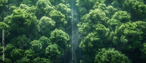 A curvy road surrounded by lush forests 
