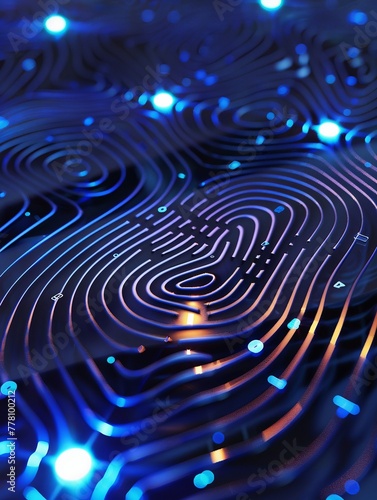 The intricate lines and unique patterns of the fingerprint on the digital security pad, emphasizing its role in ensuring secure access to business premises