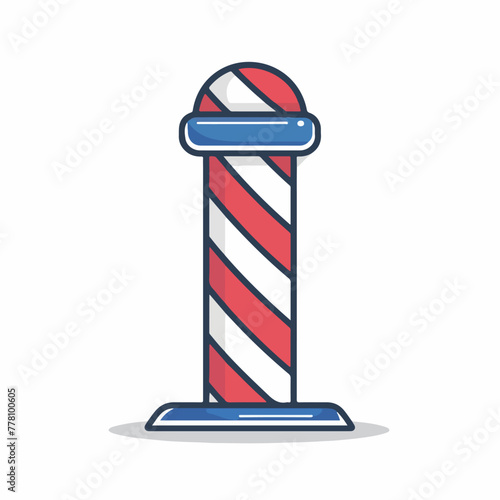 Barber shop pole in cartoon, doodle style. Image for t-shirt, web, mobile apps and ui. Isolated 2d vector illustration in logo, icon, sketch style, Eps 10. AI Generative