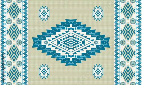American tribal ethnic native pattern.Traditional Navajo,Aztec,Apache,Southwest and Mexican style fabric pattern.Abstract vector motifs pattern.For fabric,clothing,blanket,carpet,woven,wrap,decoration