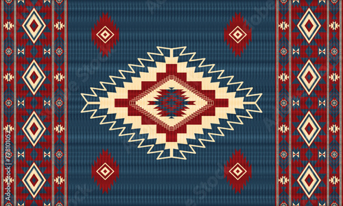 American tribal ethnic native pattern.Traditional Navajo,Aztec,Apache,Southwest and Mexican style fabric pattern.Abstract vector motifs pattern.For fabric,clothing,blanket,carpet,woven,wrap,decoration