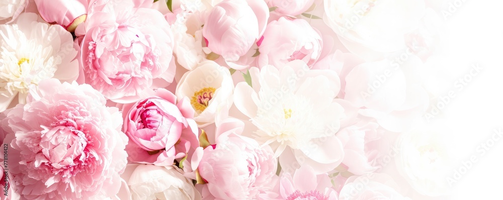 peony backdrop with lots of white space for content lovely vibrant hues