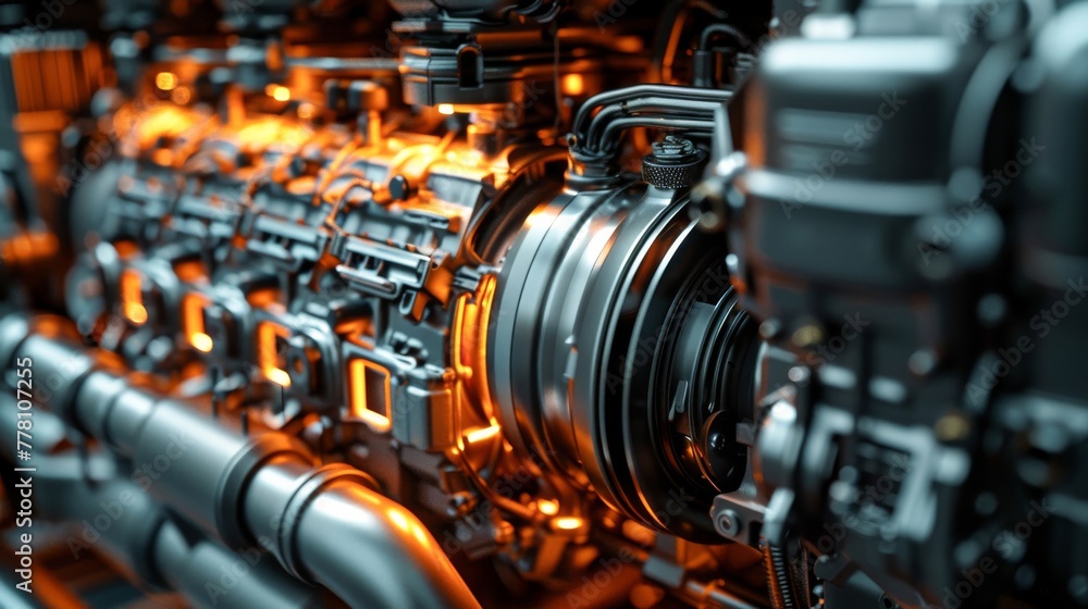 Close-up on a diesel engines heart Close-up on a diesel engines heart
