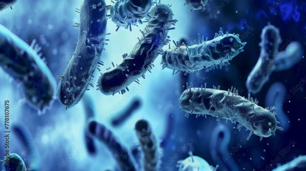 Showcase the intricate and delicate nature of Bifidobacterium under a microscope Showcase the intricate and delicate nature of Bifidobacterium under a microscope