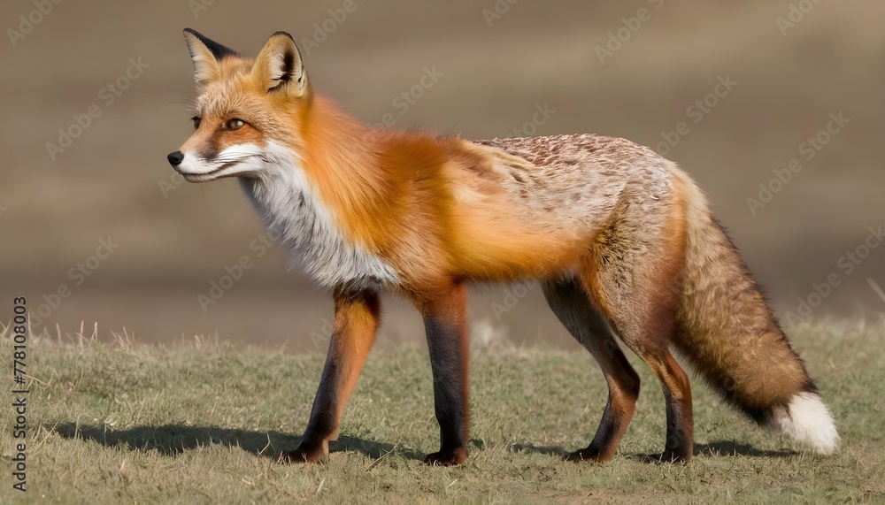 A-Fox-With-Its-Fur-Standing-On-End-In-Alarm-