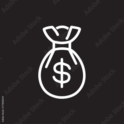 Money Bag in cartoon  doodle style . Image for t-shirt  web  mobile apps and ui. Isolated 2d vector illustration in logo  icon  sketch style  Eps 10  black and white. AI Generative