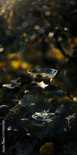 Copo de Martini com Azeitonas photo