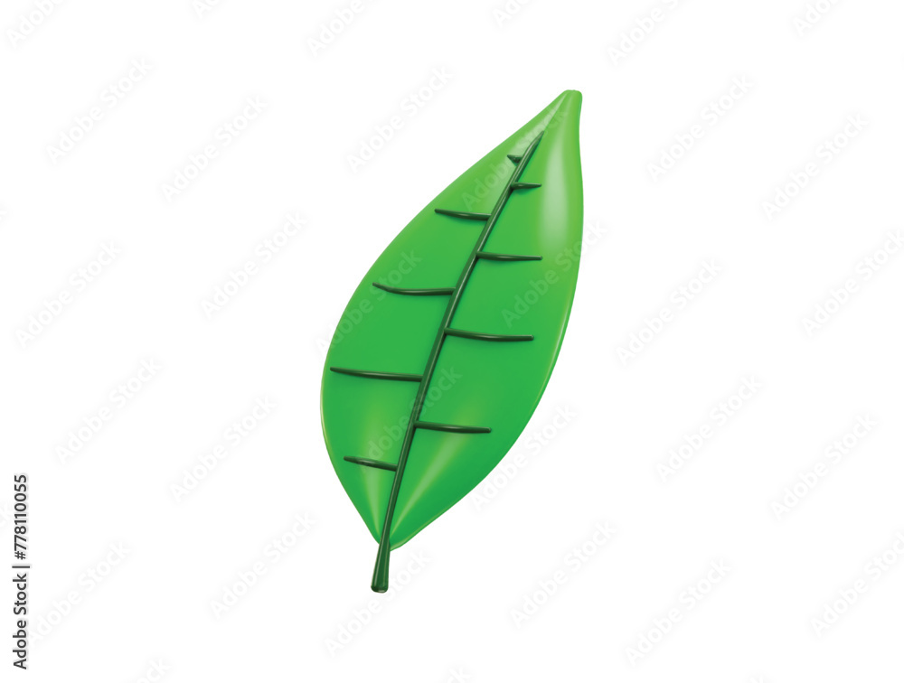 Leaf of tree. Ecology, bio and natural environment concept icon 3d render Leaf of tree. Ecology, bio and natural environment concept icon 3d render