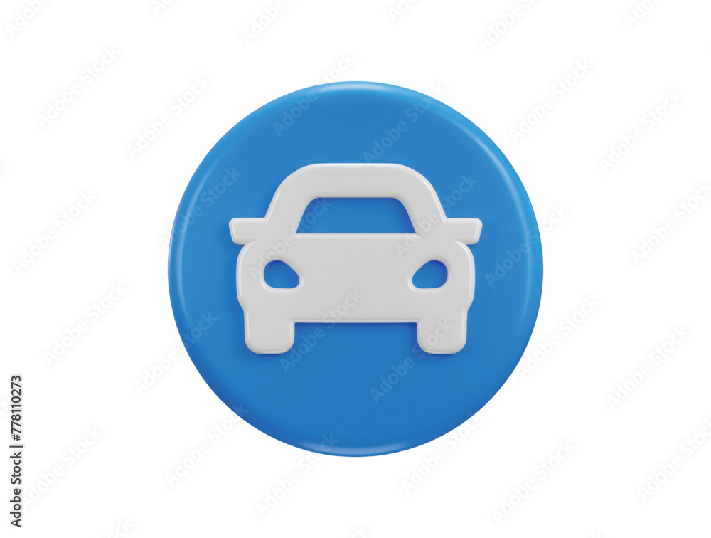 car icon 3d rendering vector illustration