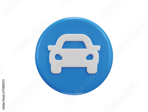 car icon 3d rendering vector illustration