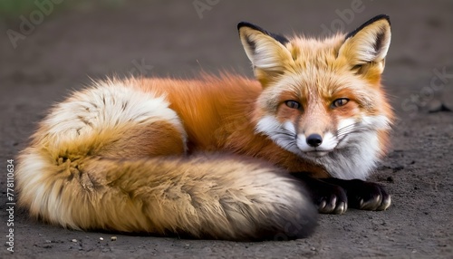 A-Fox-With-Its-Tail-Curled-Around-Its-Body-Relaxe- © Aliea