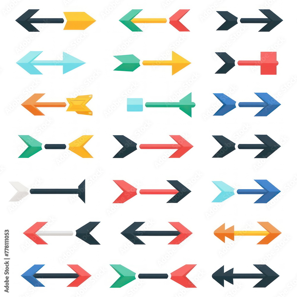 Collection of icon arrow on white background Collection of icon arrow on white background