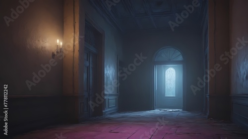 darkness cinematic, ghost in abandoned hall, Generative AI, Generative, AI