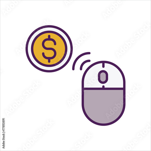 Pay For click Icon editable stock vector icon