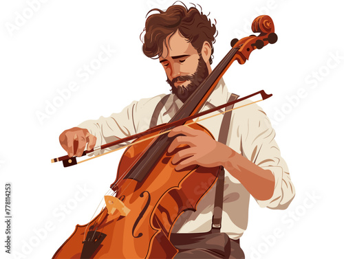 animated musician plays a vigorous melody
