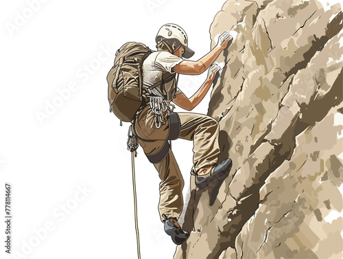 animated rock climber's ascent