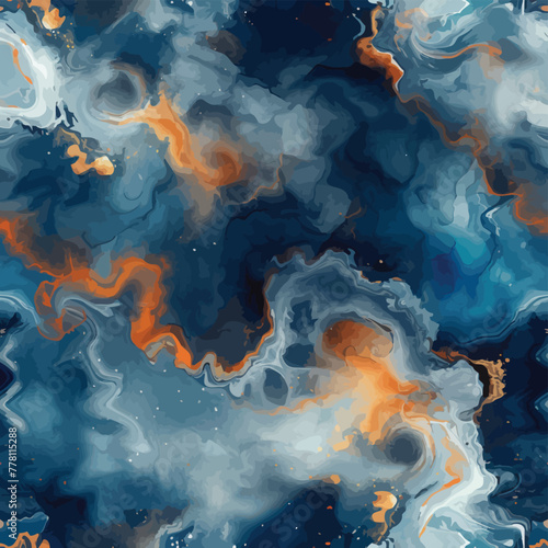Vector Seamless Watercolor Pattern colorful Design Marble or fire and smoke © bcendet