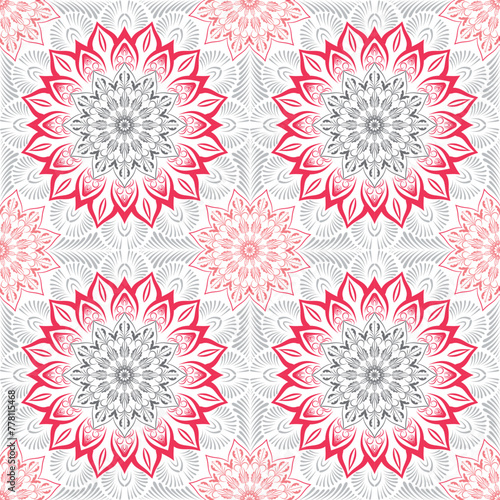 geometrical seamless patchwork pattern on white background  © bhupeshpatel