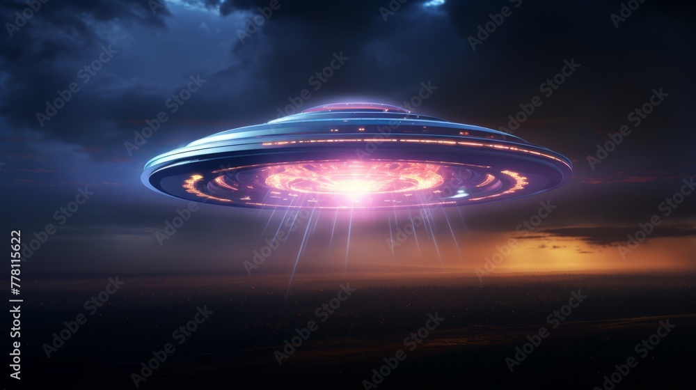 A ufo with a translucent, plasma like exterior A ufo with a translucent, plasma like exterior