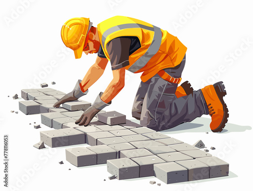 laying the foundation: construction worker building