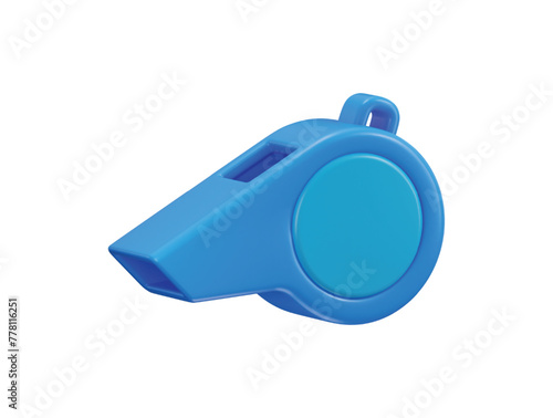 whistle icon 3d rendering vector illustration