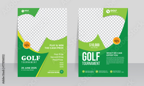 golf tournament championship flyer brochure cover leaflet design template, golf annual sports event vector illustrator. 