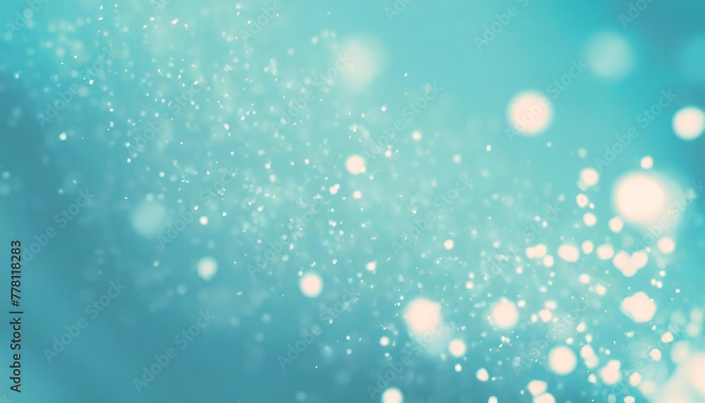 blue background with defocused particles, pastel colors, soft and blur