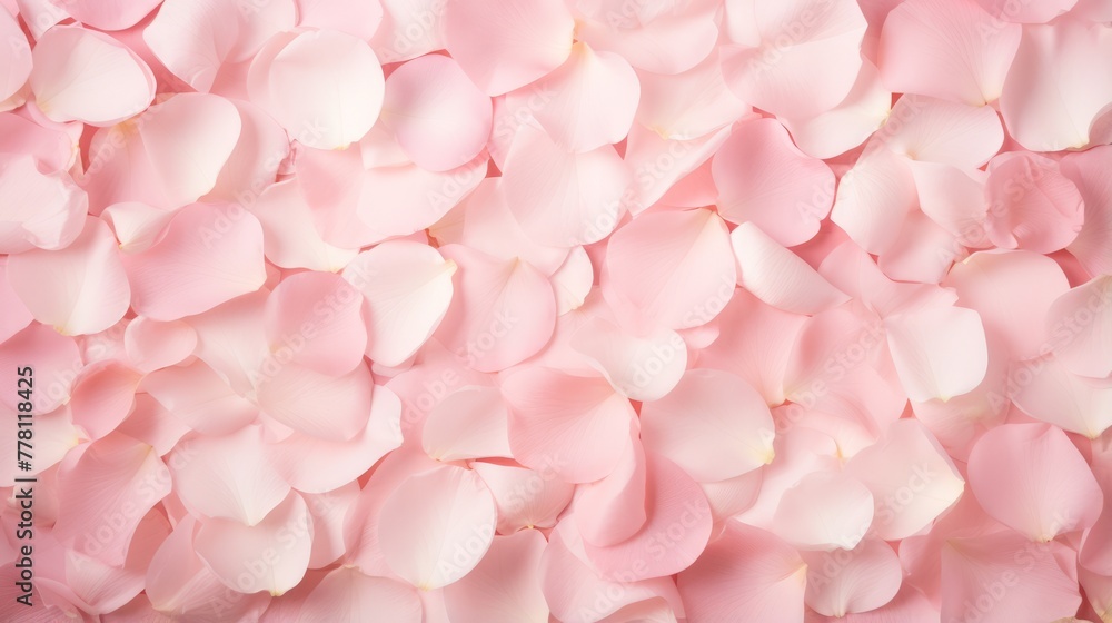 A romantic pink background with rose petals A romantic pink background with rose petals