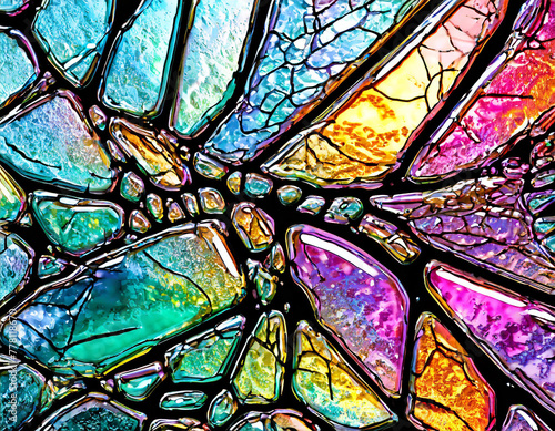 cracked iridescent glass background