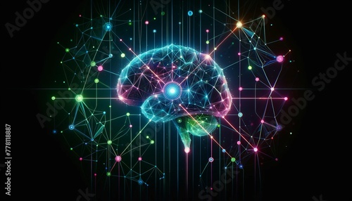 Brain and neurons, neural networks, social media, connetions, network, thinking, human brain and technology, fast work, effective 